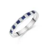 18ct White Gold Princess Cut 0.65ct Sapphire & Diamond Channel Set Eternity
