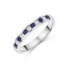18ct White Gold Round Brilliant 0.40ct Diamond & Sapphire Channel Set Eternity Ring