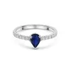 Platinum Pear Shape 0.90ct Sapphire Hidden Halo Ring