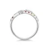Platinum Multi-Coloured Sapphire & Lab Grown Diamond Double Row Fancy Band