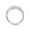 Platinum Mixed Cut 1.80ct Blue & Yellow Sapphire & Lab Grown Diamond Triple Row Fancy Band