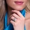 Platinum Mixed Cut 1.80ct Blue & Yellow Sapphire & Lab Grown Diamond Triple Row Fancy Band