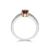 18ct White Gold Oval Cut 0.80ct Ruby and Diamond Cluster Ring
