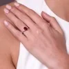 18ct White Gold Oval Cut Ruby and Diamond 2.00ct Three Stone Ring