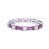 9ct White Gold 1.28ct Ruby and 0.38ct Diamond Mix Cut Eternity Ring