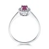 9ct White Gold Oval Cut 0.50ct Ruby and 0.55ct Diamond Cluster Ring