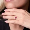 9ct Yellow Gold 0.55ct Oval Ruby and Diamond Three Stone Ring