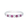 18ct White Gold Round Brilliant 0.12ct Ruby and 0.13ct Diamond Eternity Ring