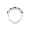 18ct white gold 5x 0.07ct round brilliant cut ruby and 0.32ct diamond eternity ring