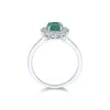 18ct White Gold Oval Cut Emerald and Brilliant Cut Diamond 1.65ct Cluster Ring