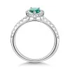 18ct White Gold 0.40ct Diamond And 0.38ct Emerald Pear Halo Solitaire