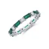 9ct White Gold Mix Cut 1.28ct Emerald and Diamond Eternity Ring