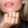 9ct White Gold Mix Cut 1.28ct Emerald and Diamond Eternity Ring