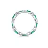 9ct White Gold Mix Cut 1.28ct Emerald and Diamond Eternity Ring
