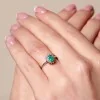 9ct White Gold 0.50ct Oval Emerald and 0.55ct Diamond Cluster Ring