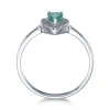 9ct White Gold 0.40ct Pear Emerald and 0.38ct Diamond Cluster