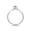 9ct White Gold 0.40ct Pear Cut Rub Over Emerald Ring