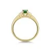 18ct Yellow Gold 0.36ct Emerald & 0.21ct Diamond Cluster Ring