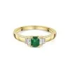 18ct Yellow Gold 0.36ct Emerald & 0.21ct Diamond Cluster Ring