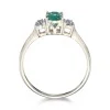 9ct Yellow Gold 0.50ct Oval Cut Emerald and 0.55ct Diamond Three Stone Ring