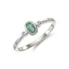 9ct Yellow Gold Diamond and 0.04ct Emerald Bezel Set Ring