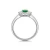 Platinum Oval Cut 1.26ct Emerald and Diamond Halo Cluster Ring