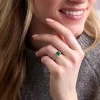 Platinum Octagonal Cut 1.60ct Emerald Three Stone Cluster Ring