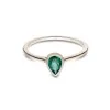 9ct Yellow Gold Pear Cut Emerald 0.40ct Solitaire Ring