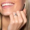 18ct White Gold Pear Cut Aquamarine 1.30ct Diamond Halo Ring
