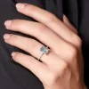 18ct White Gold Emerald Cut 2.00ct Aquamarine Ring with Diamond Shoulders