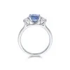 18ct White Gold Oval Cut Tanzanite and Brilliant Cut Diamond 3.12ct Three Stone Ring