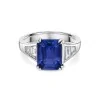 Platinum 2.80ct Tanzanite with 0.63ct Diamond Cluster Ring