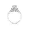 18ct White Gold Oval Green Amethyst and Diamond Halo 2.23ct Halo Ring