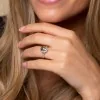 18ct White Gold Brilliant Cut Diamond Oval Cut Green Amethyst 0.23ct And 2.00ct Halo Ring 1