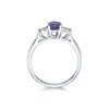 9ct White Gold 0.75ct Amethyst and 0.22ct Diamond Ring
