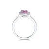 18ct White Gold Oval Cut Pink Sapphire 2.17ct Diamond Halo Ring