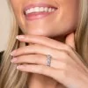 9ct White Gold Brilliant Cut Pink Sapphire 0.75ct Diamond Halo Fancy Band