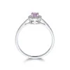 9ct White Gold Oval Cut Pink Sapphire 0.53ct  Diamond Halo Ring
