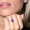 18ct White Gold 0.83ct Diamond 2.28ct Pink Sapphire Three Stone