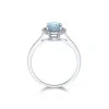 9ct White Gold Oval Cut Topaz 1.71ct Diamond Halo Ring