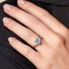9ct White Gold 0.12ct Diamond and 1.00ct Blue Topaz Ring