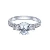 9ct White Gold 0.22ct Diamond and 0.75ct Blue Topaz Ring