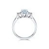 9ct White Gold 0.22ct Diamond and 0.75ct Blue Topaz Ring