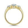 9ct Yellow Gold 1.15ct Oval Blue Topaz Bezel Set 3 Stone Ring