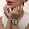 9ct Yellow Gold 1.15ct Oval Blue Topaz Bezel Set 3 Stone Ring