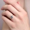 9ct Yellow Gold Emerald Cut 0.90ct Blue Topaz Rub Over Ring With Diamond Shoulders