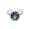 18ct White Gold Diamond 0.22ct and London Blue Topaz 5.21ct Halo Ring