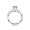 Platinum 1.00ct Pear Cut Blue Topaz with Diamond Shoulders Ring