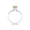 9ct White Gold Brilliant Cut Peridot and Diamond 1.41 Solitaire Ring