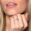 9ct White Gold Solitaire Oval Cut Peridot and Diamond 0.53ct Halo Ring